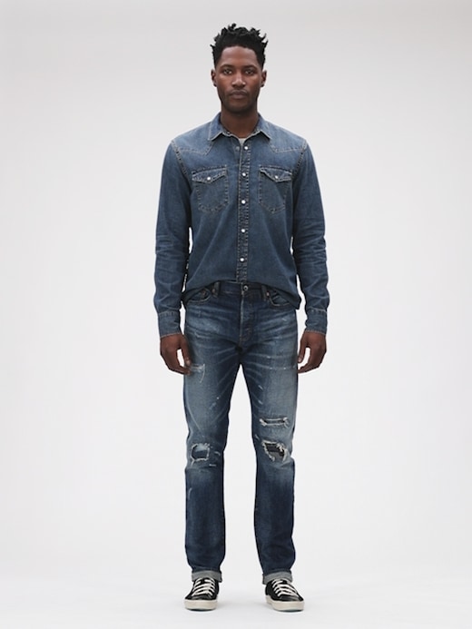 Men's 10OZ Western Denim Shirt – Crush on Retro