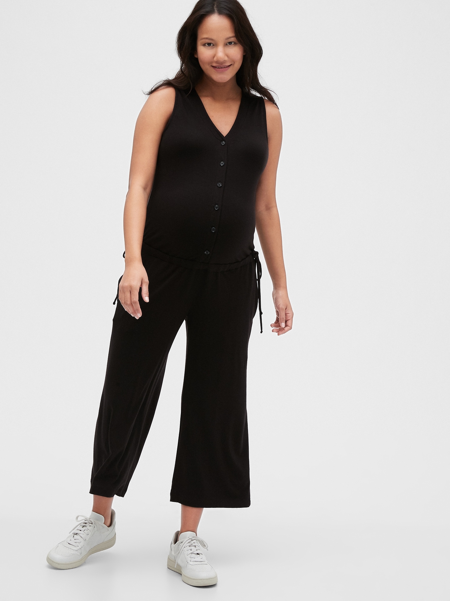 Maternity Sleeveless Jumpsuit in TENCEL™ Lyocell