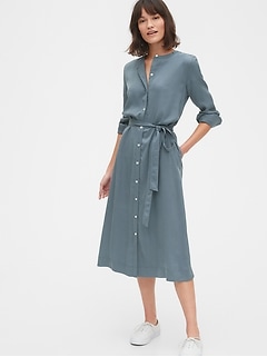 rust shirt dress