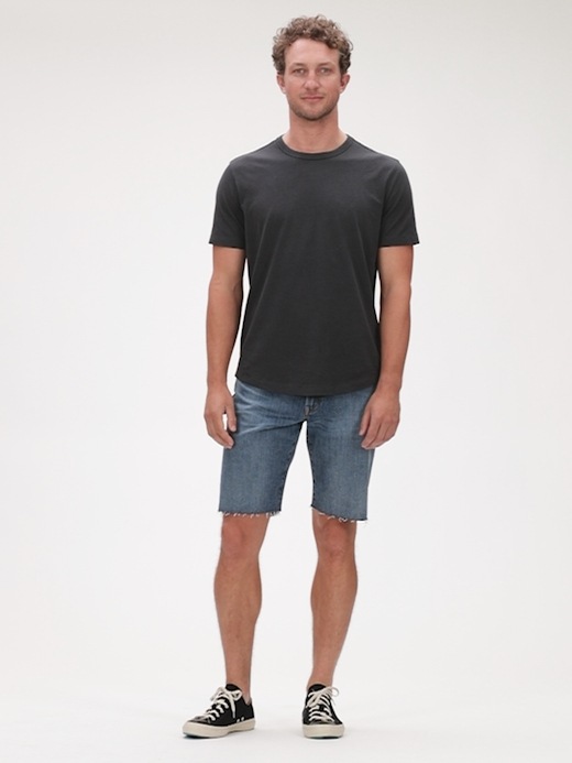 Denim Shorts with Raw Hem