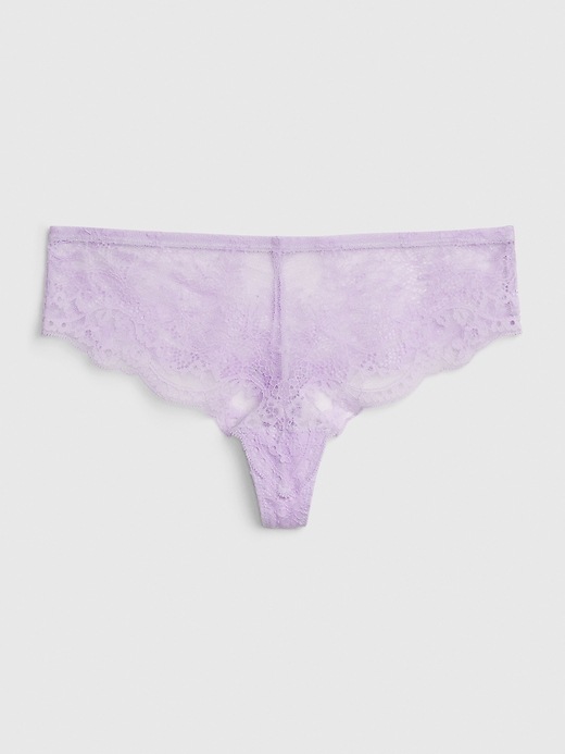 Violet lace thong