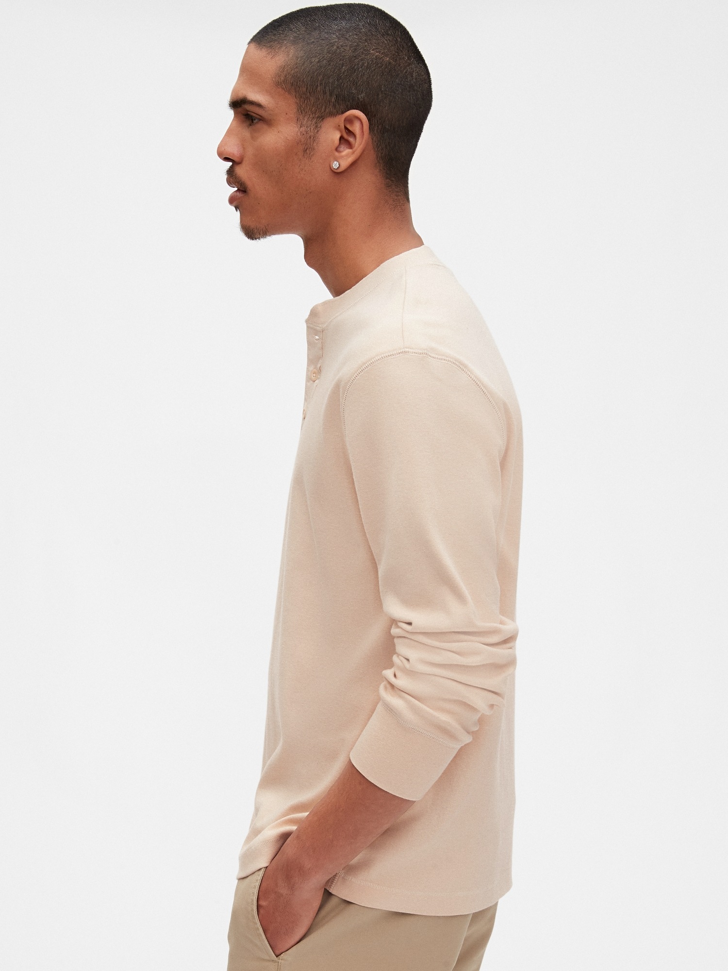 Buy Gap Ribbed Henley T-Shirt from the Gap online shop