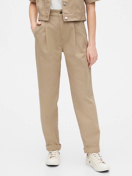 Pleated front sale khaki pants