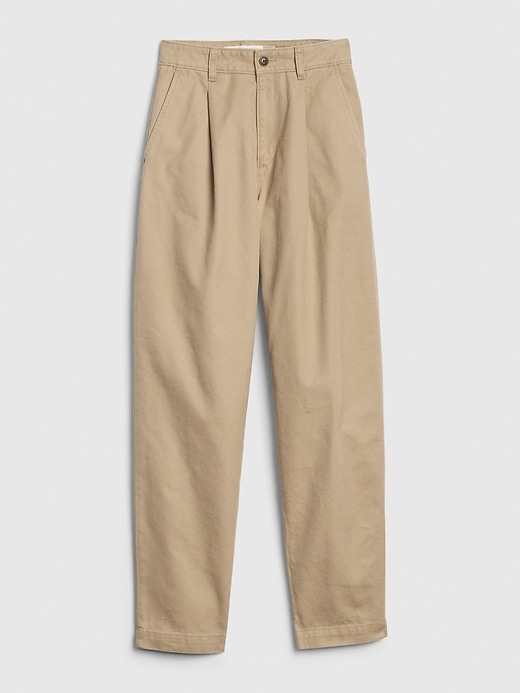 Padded Pleated Pants in Khaki Green