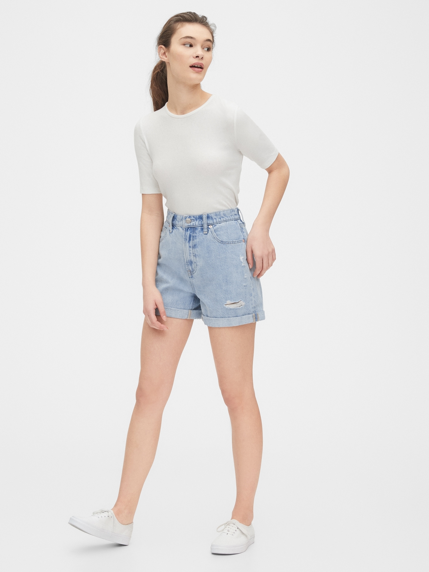 High Waisted Denim Roll Up Denim Mom Shorts For Women Benuynffy Streetwear  Casual Summer Fashion Loose Fit Jeans Style 230503 From Kong003, $19.19