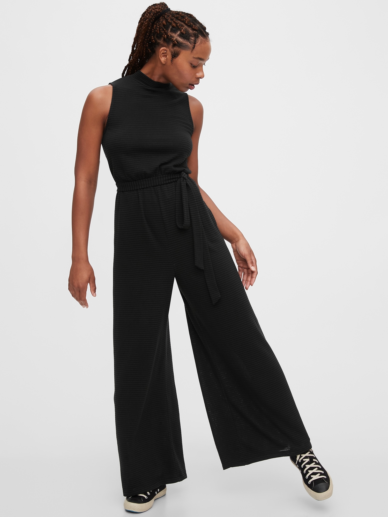 Sleeveless Mock Neck Jumpsuit