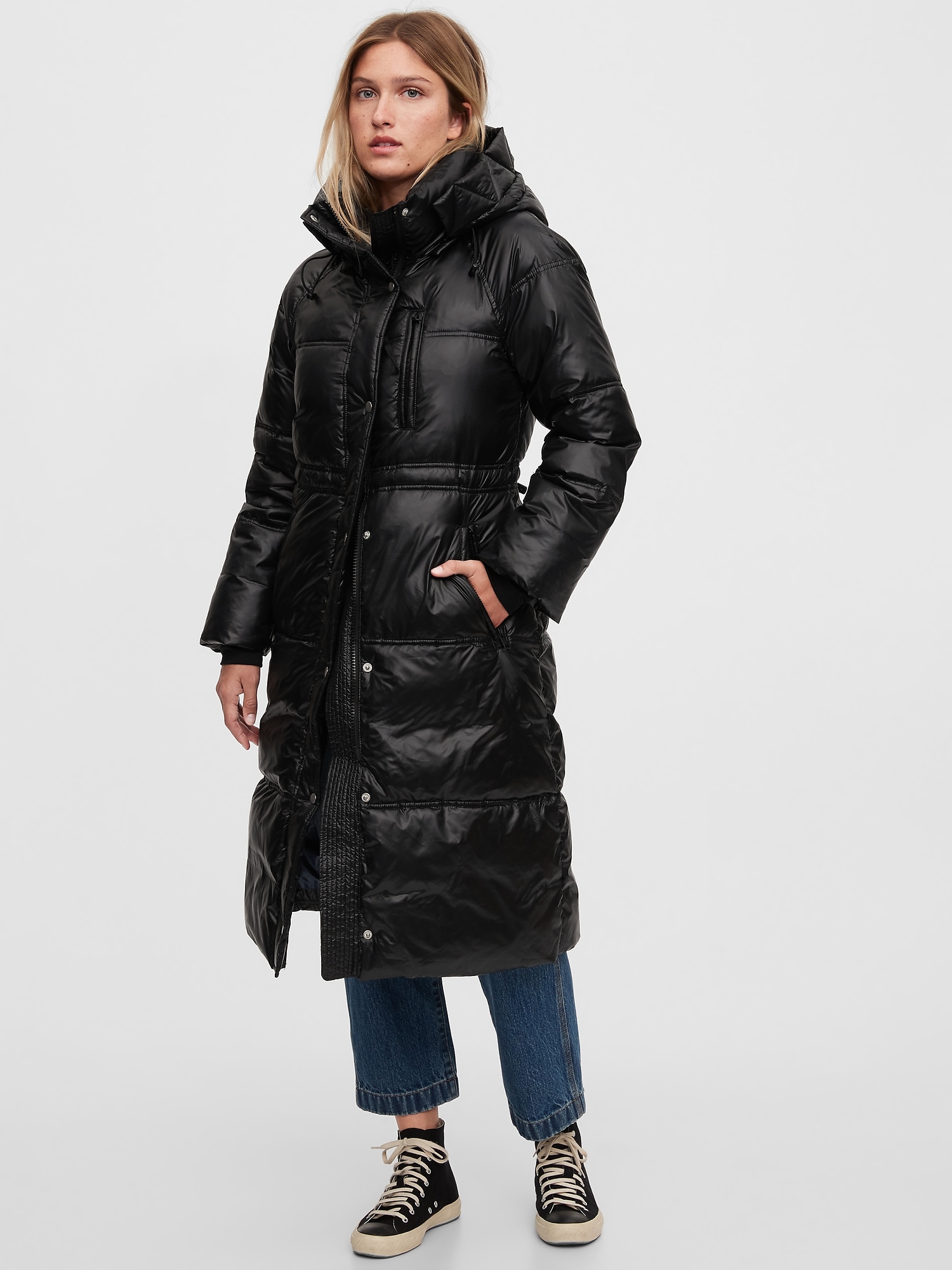 gap upcycled puffer black