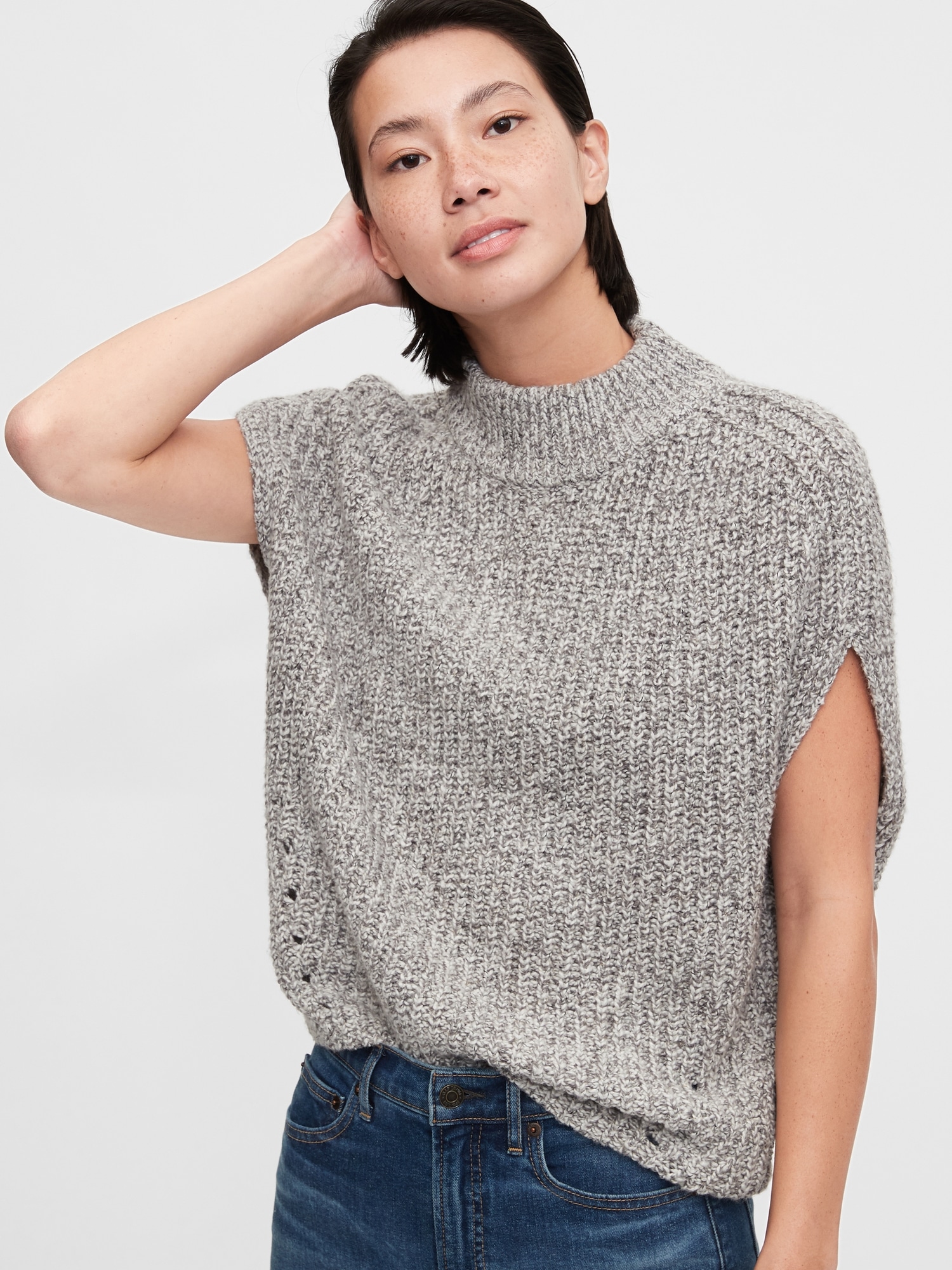 Short sleeve sale turtleneck sweater