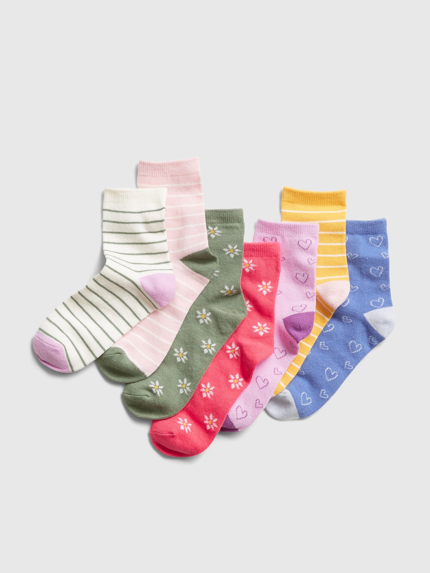 Kids Assorted Print Crew Socks (7-Pack)