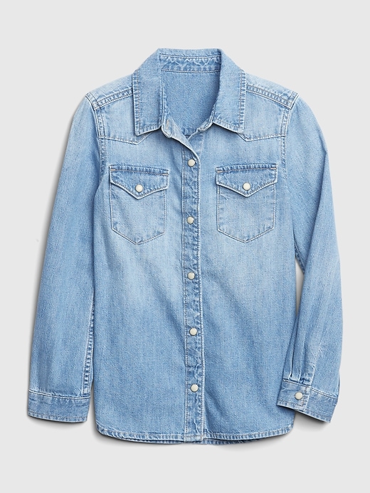 L'image numéro 1 présente Chemise western en denim pour enfant