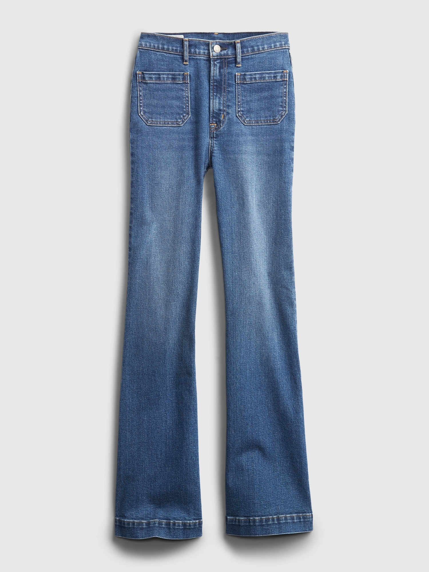 GAP VARLET - Flared Jeans - dark wash/dark-blue denim 