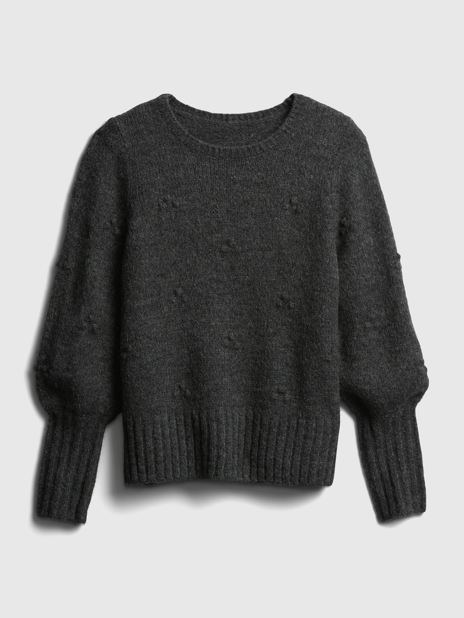 gray puff sleeve sweater