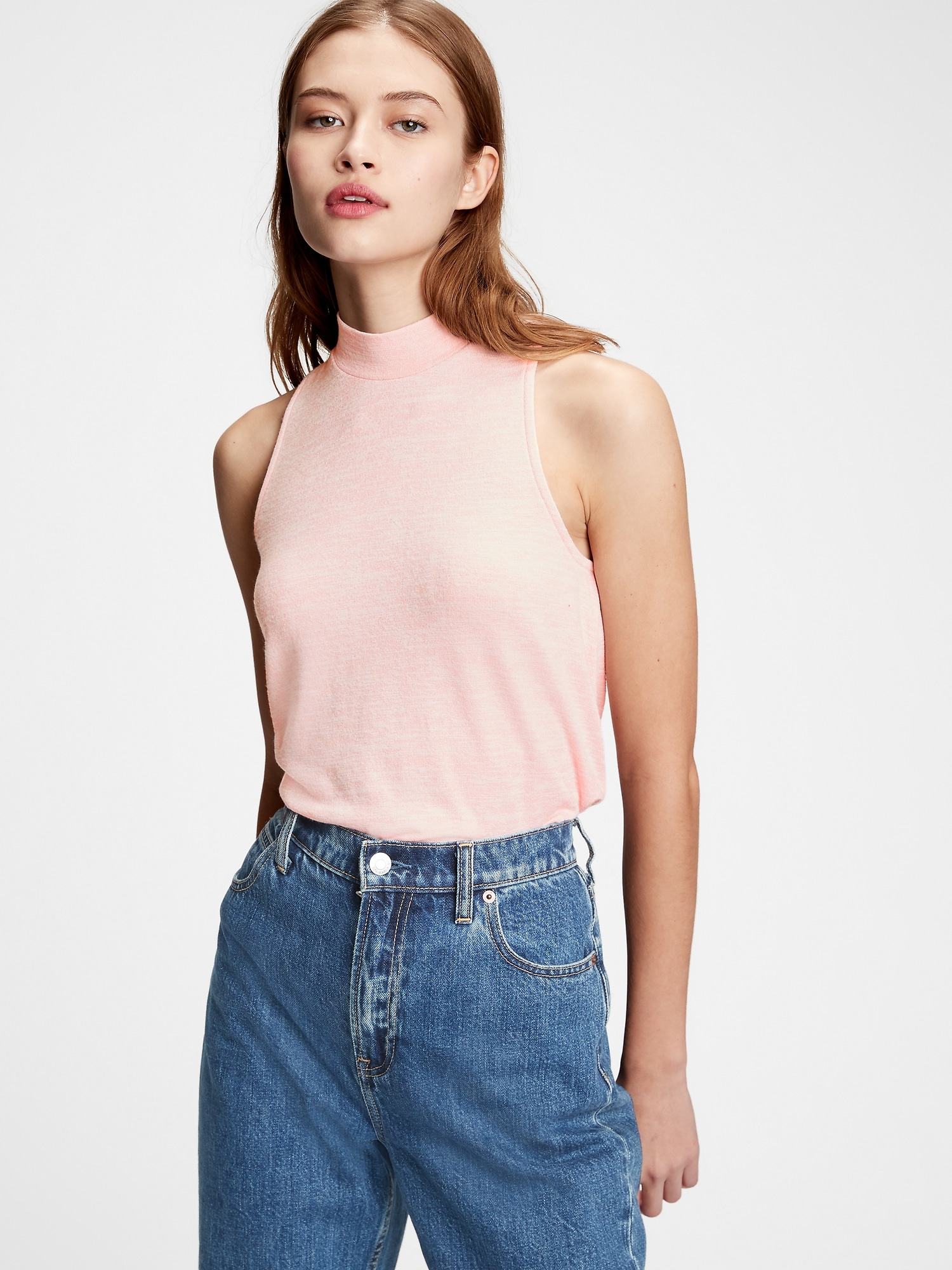 Sleeveless Mockneck Top