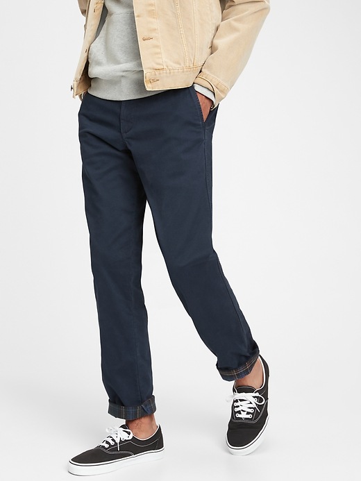 Flannel-Lined Khakis in Slim Fit with GapFlex