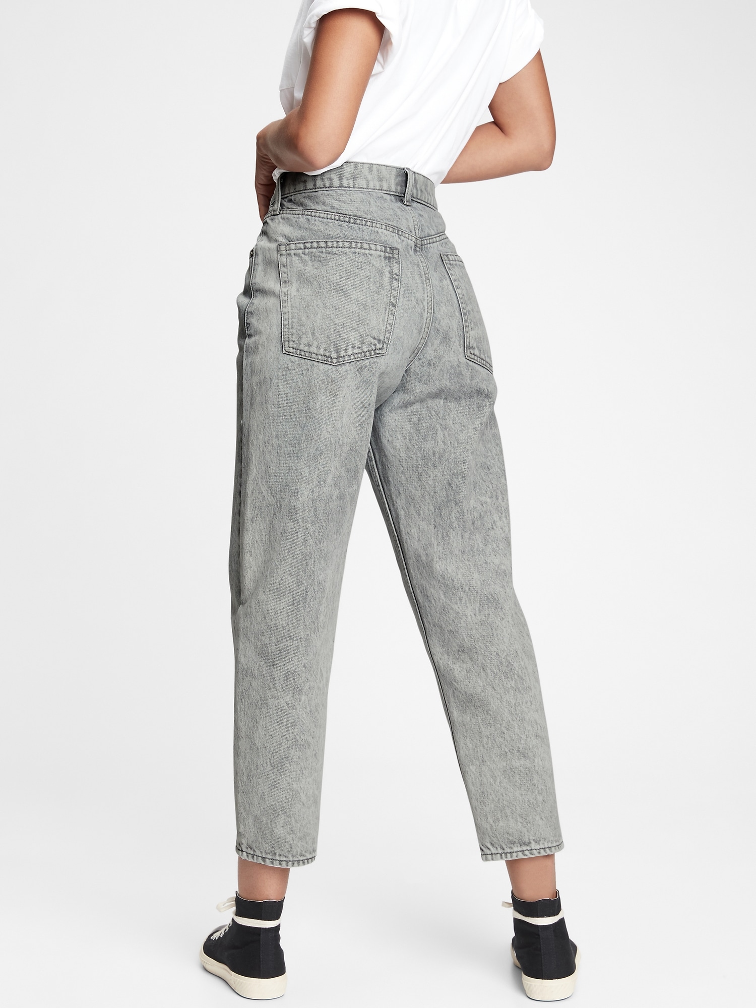 High Rise Barrel Jeans with Washwell