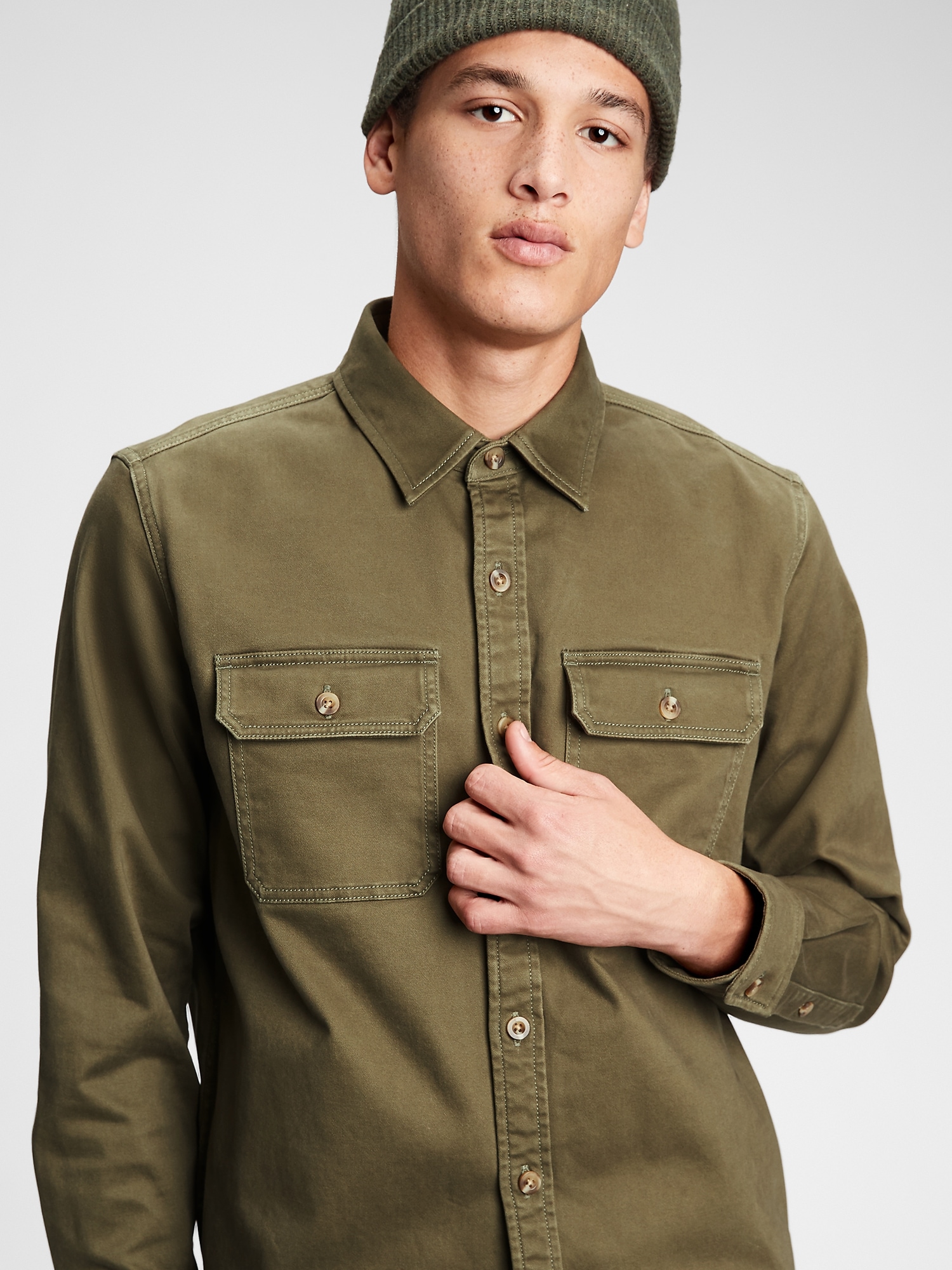 Gap Chamois Shirt Jacket green. 1