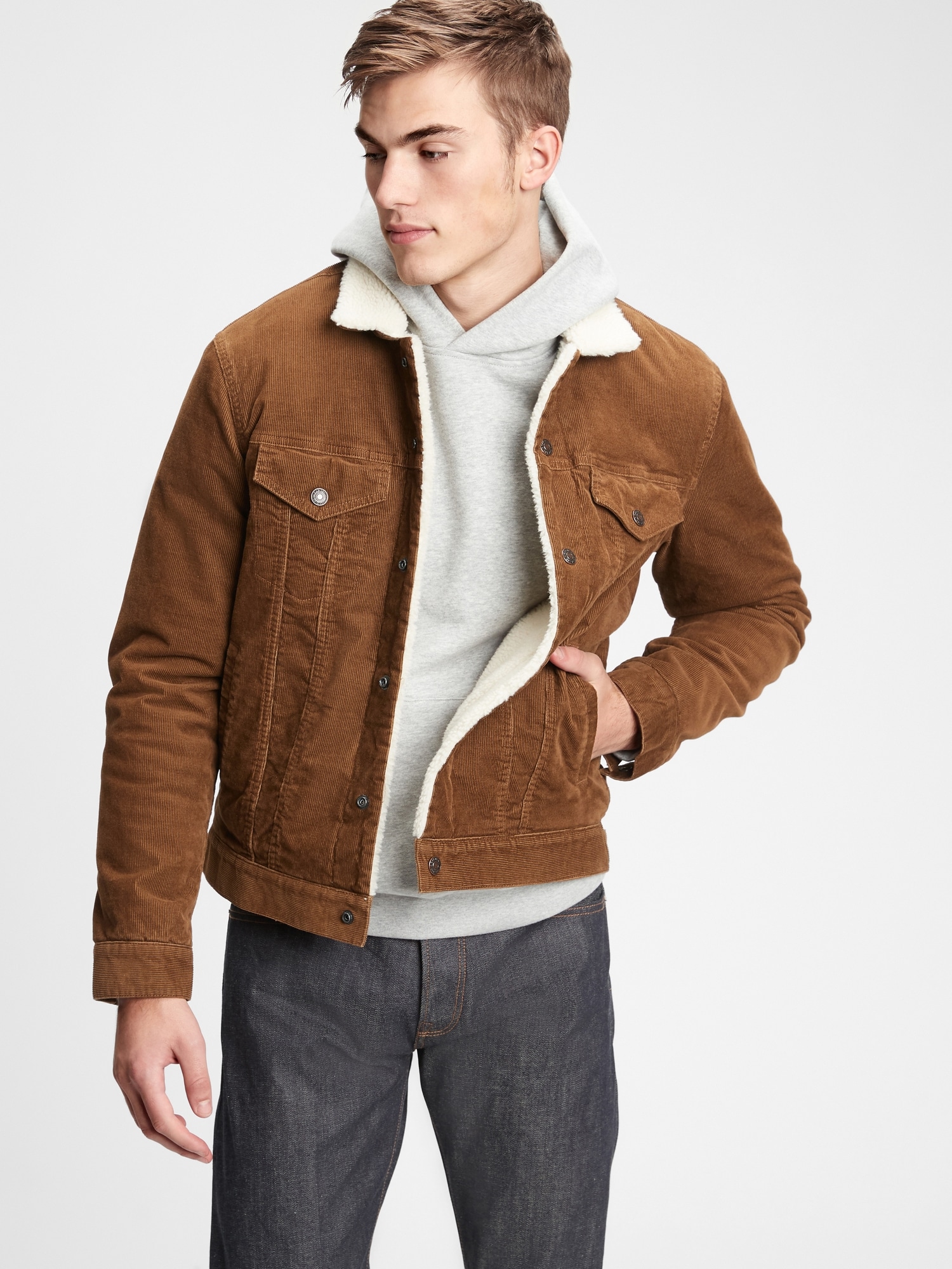 Gap sherpa jacket outlet mens