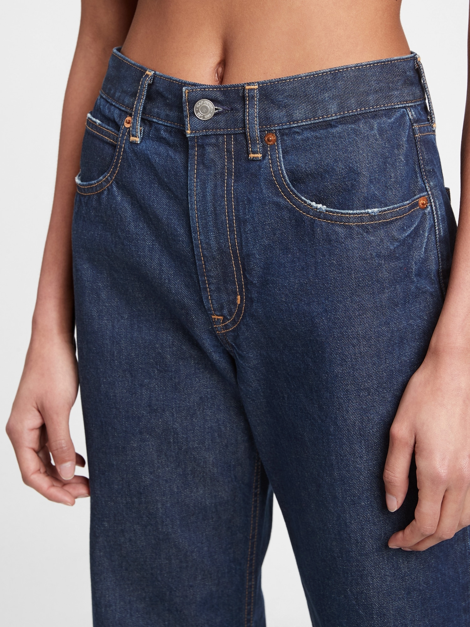 High Rise Barrel Jeans with Washwell | Gap