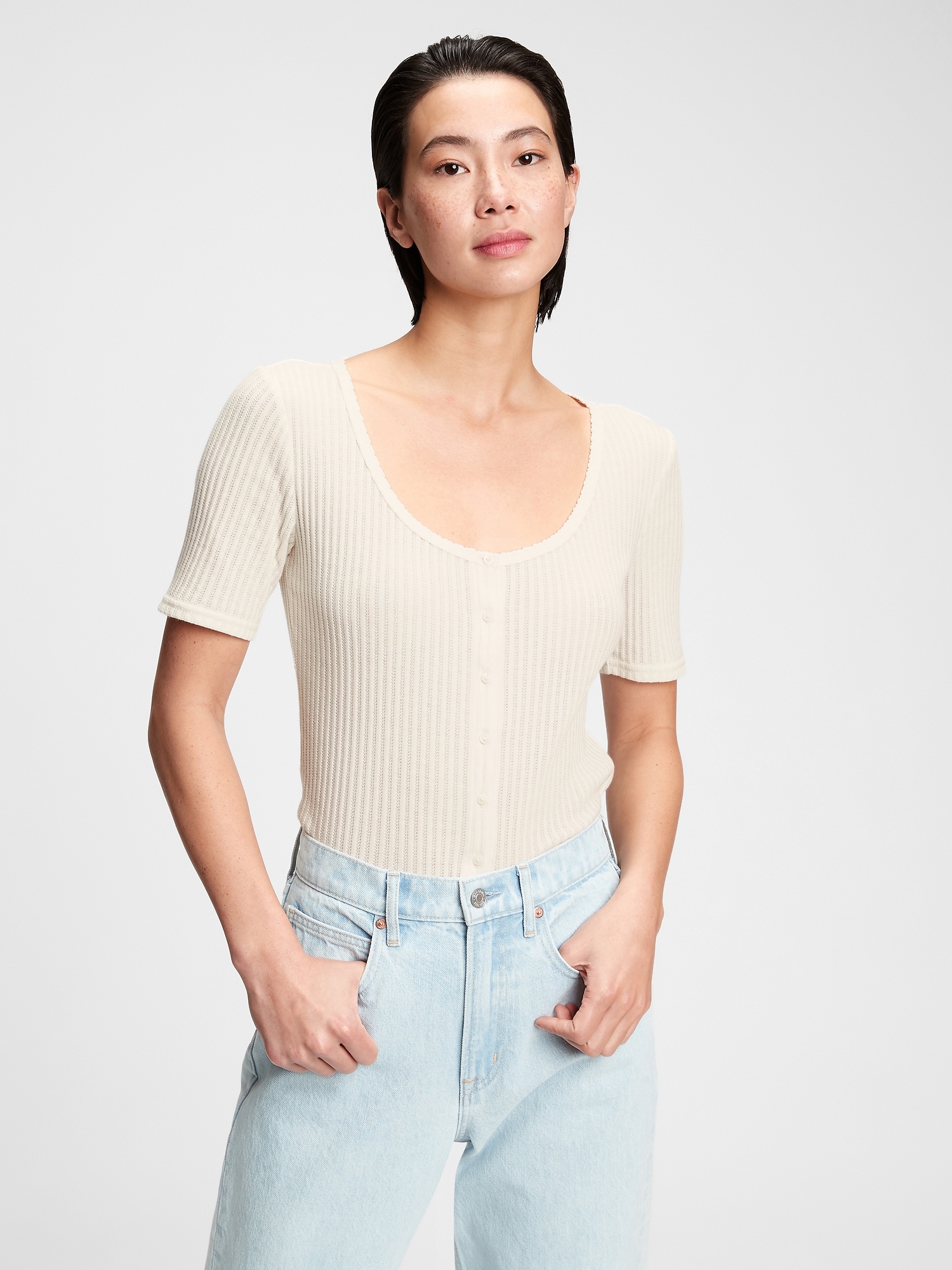 Gap Pointelle Button-Front Top, Gap Is Having a BIG Pajama Sale, and These  21 Picks Will Keep You Cosy Through Winter