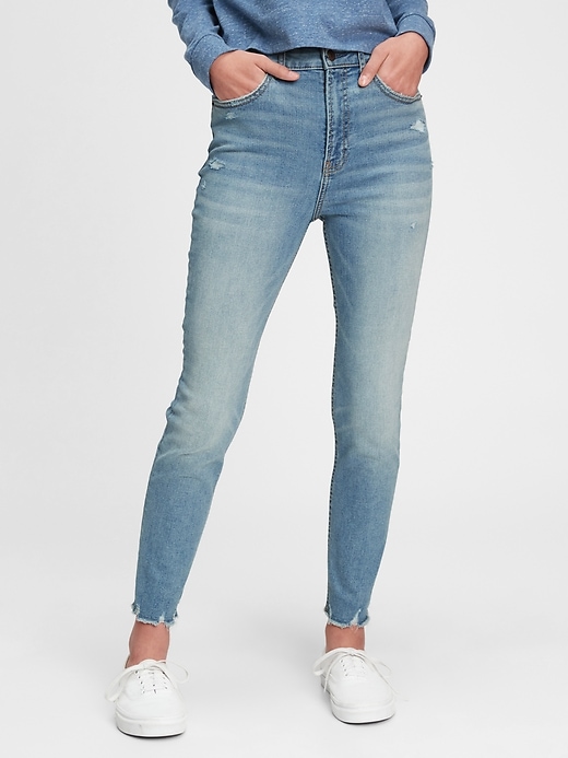 Teen Recycled Sky High Rise Skinny Ankle Jeans with Max Stretch | Gap