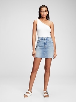 Denim Mini Skirt with Washwell