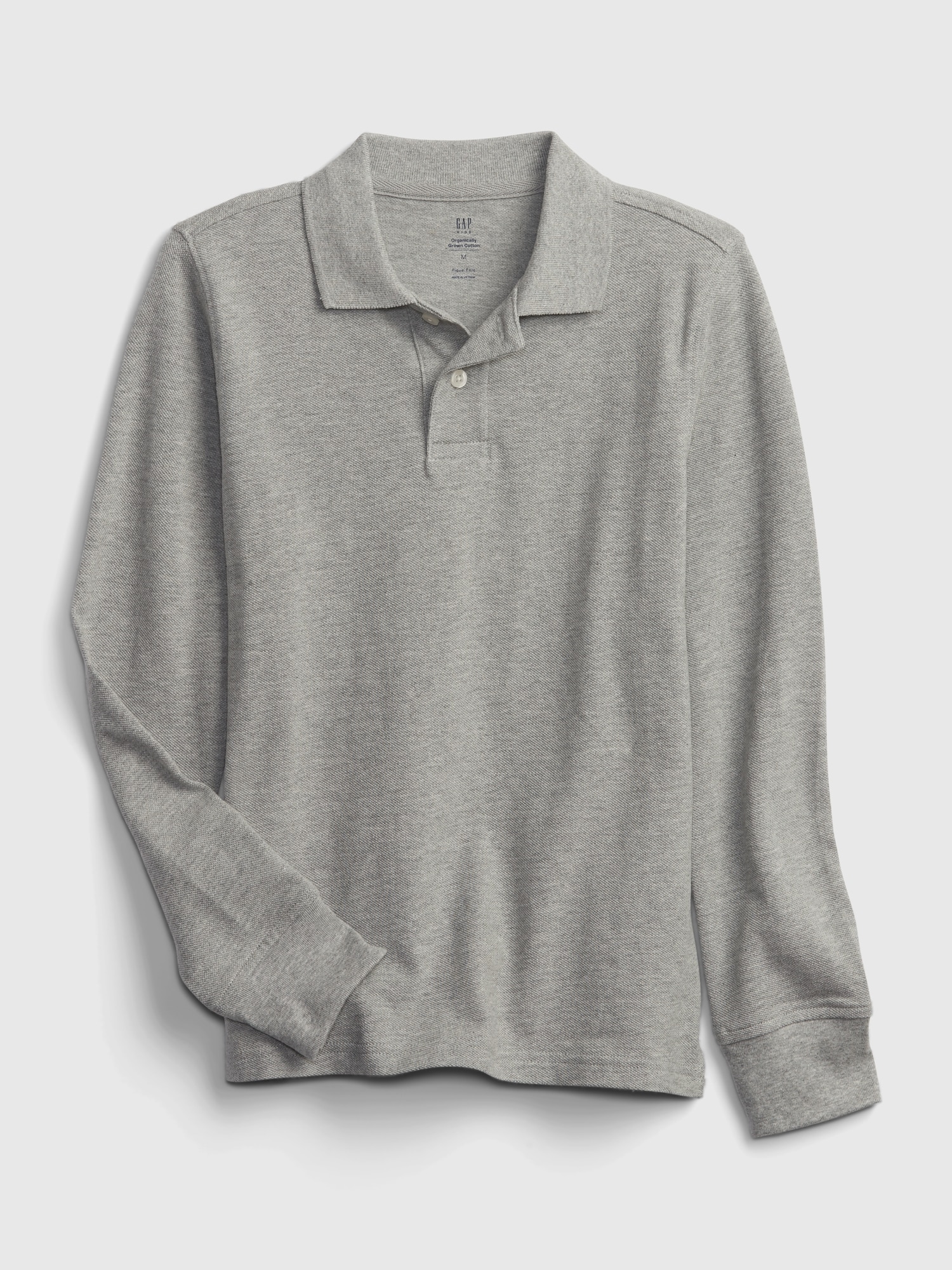 Gap Kids Organic Cotton Uniform Polo Shirt gray. 1
