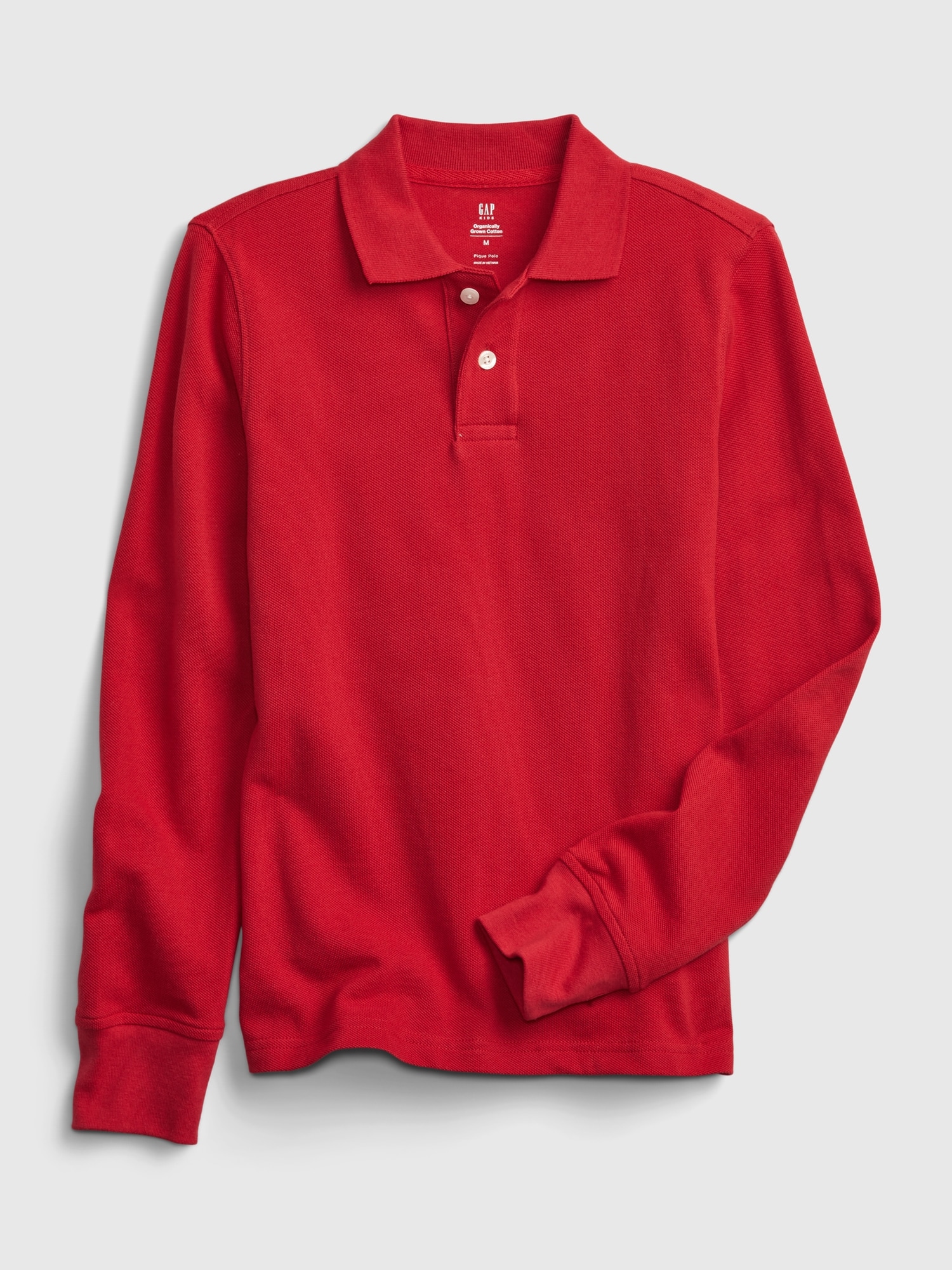 Gap Kids Organic Cotton Uniform Polo Shirt red. 1