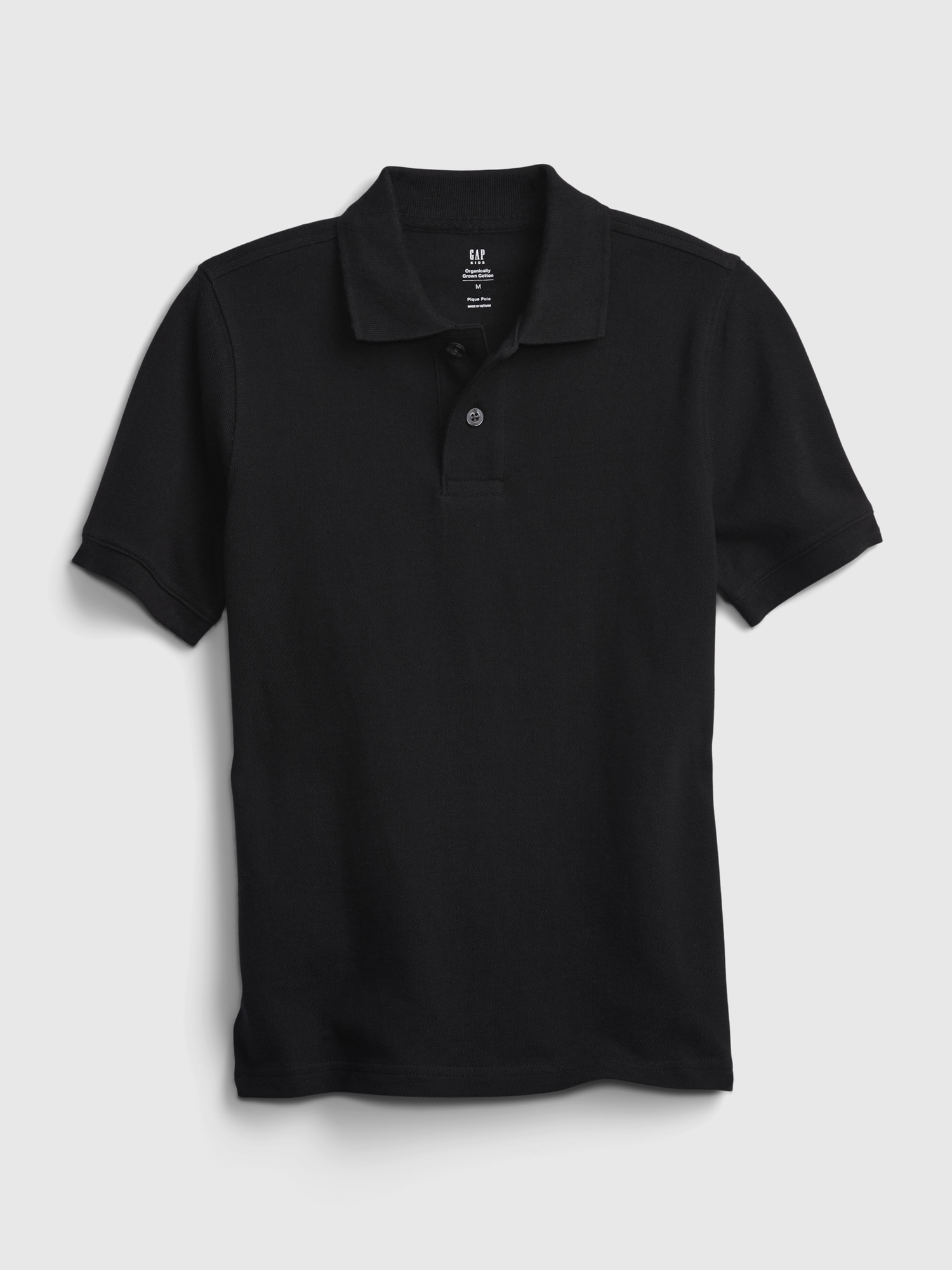 Gap Kids Organic Cotton Uniform Polo Shirt black. 1