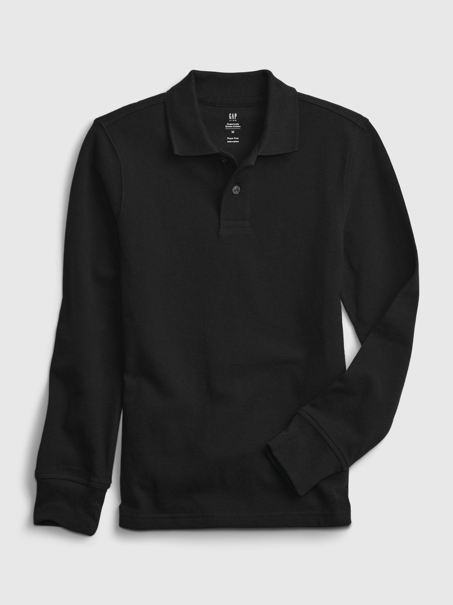 Gap Kids Organic Cotton Uniform Polo Shirt black. 1