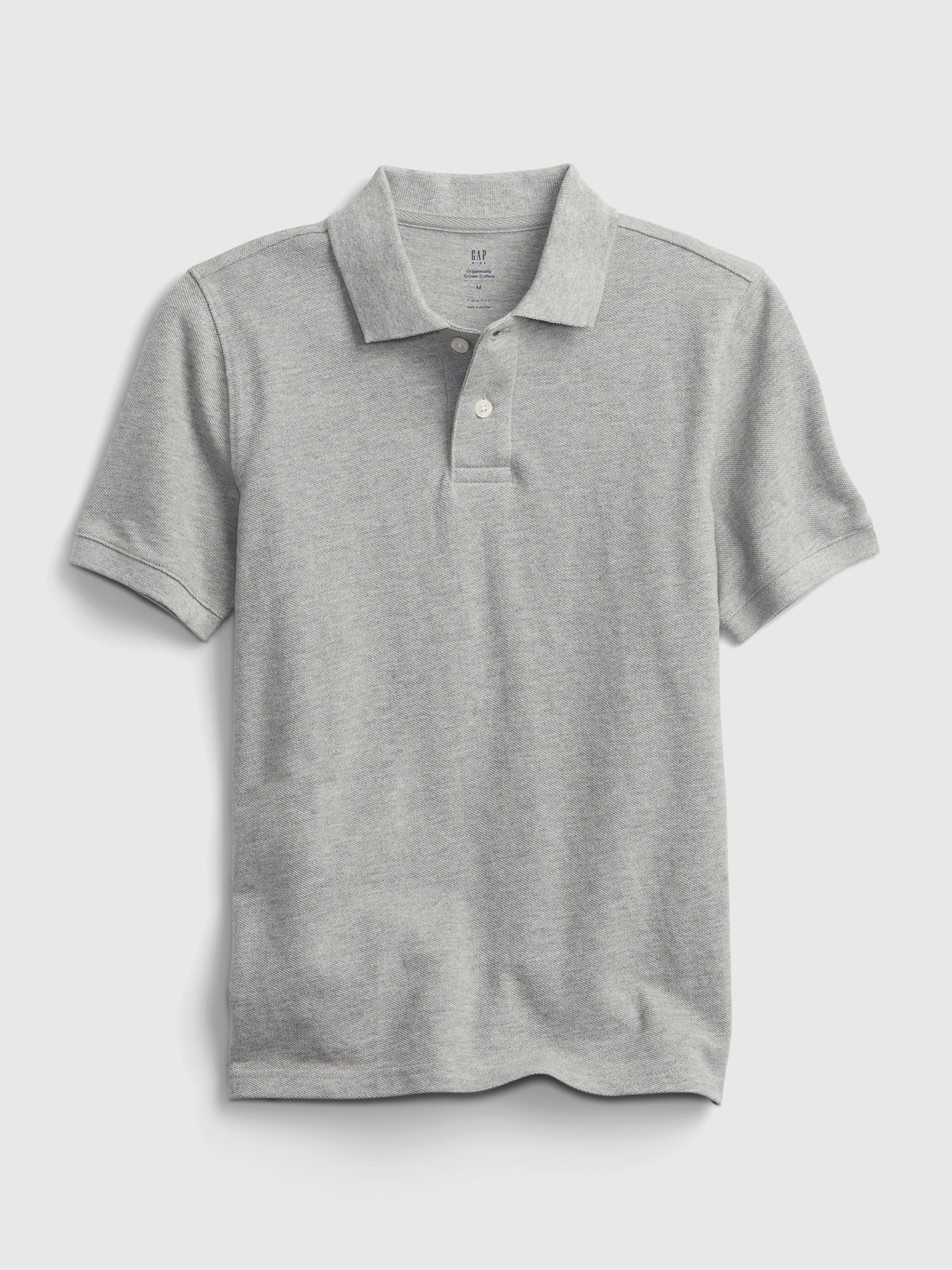 Gap Kids Organic Cotton Uniform Polo Shirt gray. 1