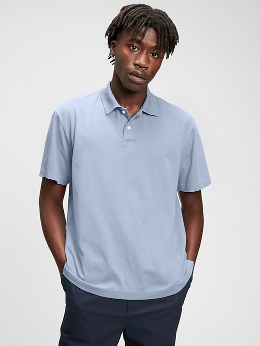 Organic Cotton Polo Shirt, Blue