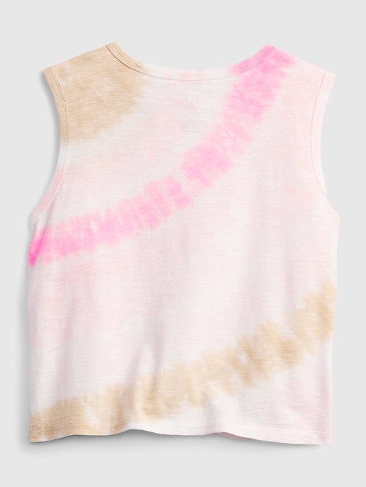 Organic Cotton Girls Tank Top With Knot Off White