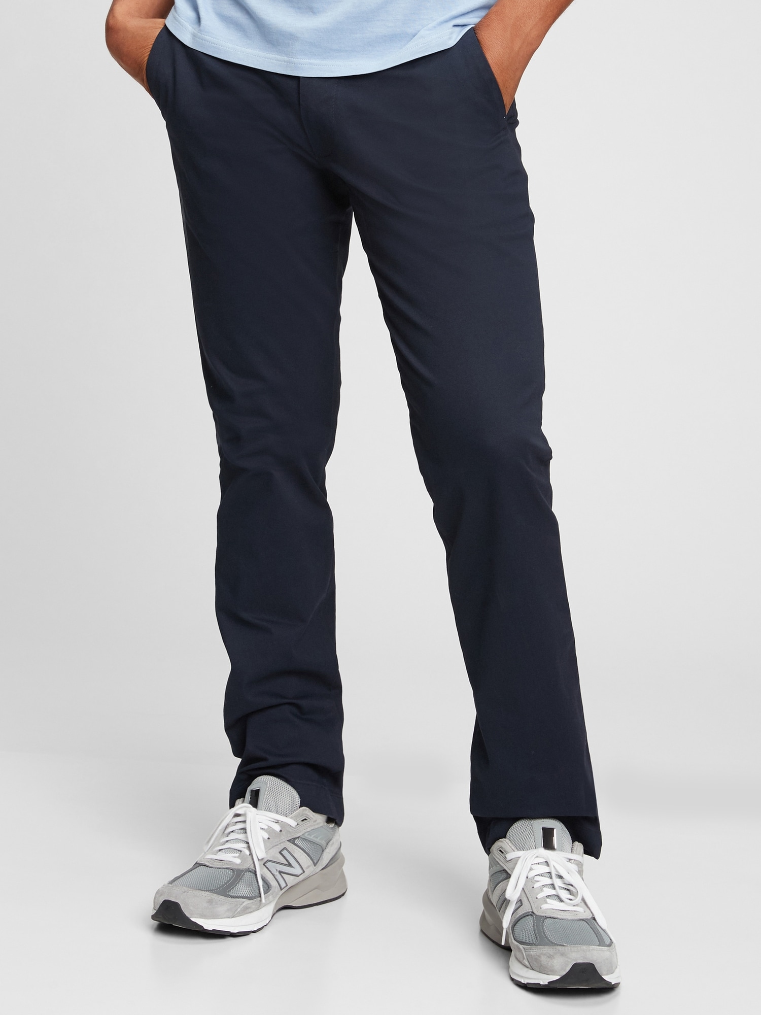 Gap Modern Khakis in Straight Fit with GapFlex blue. 1