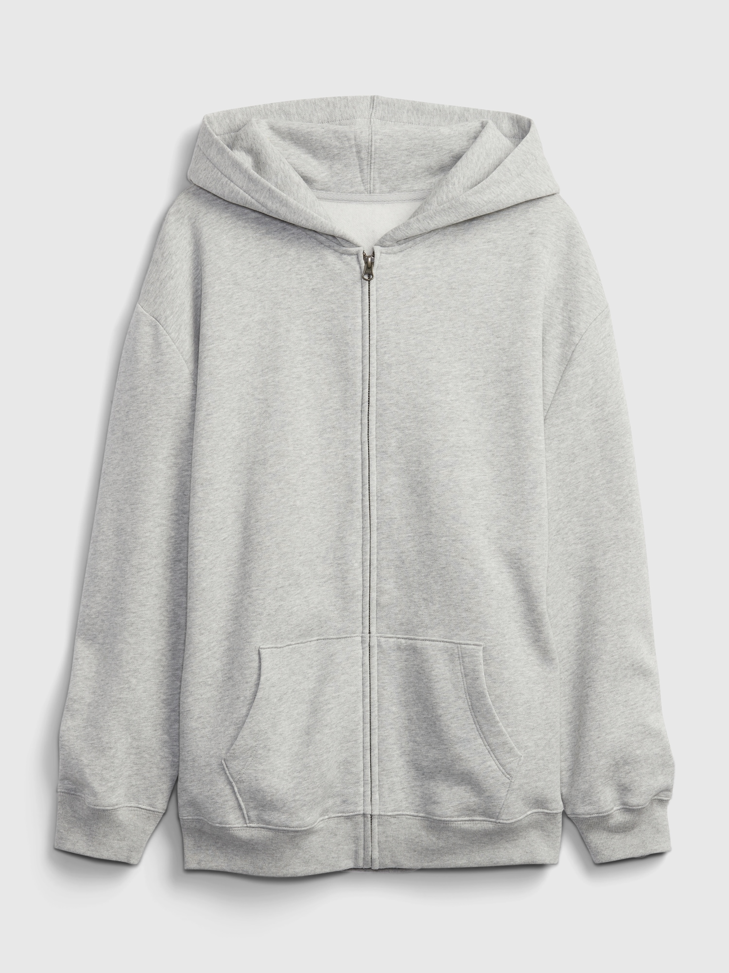 oversized gray zip up hoodie