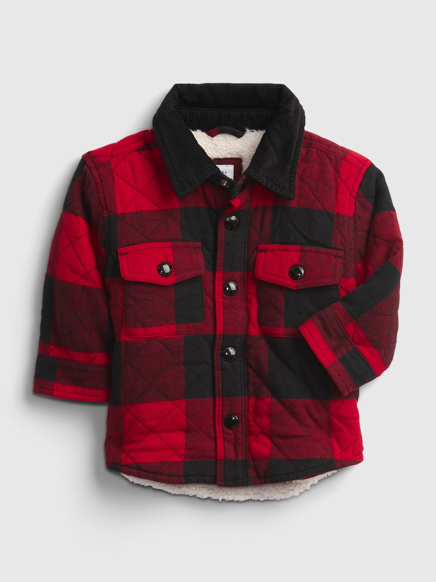 Baby Sherpa Lined Flannel Shirt Jacket