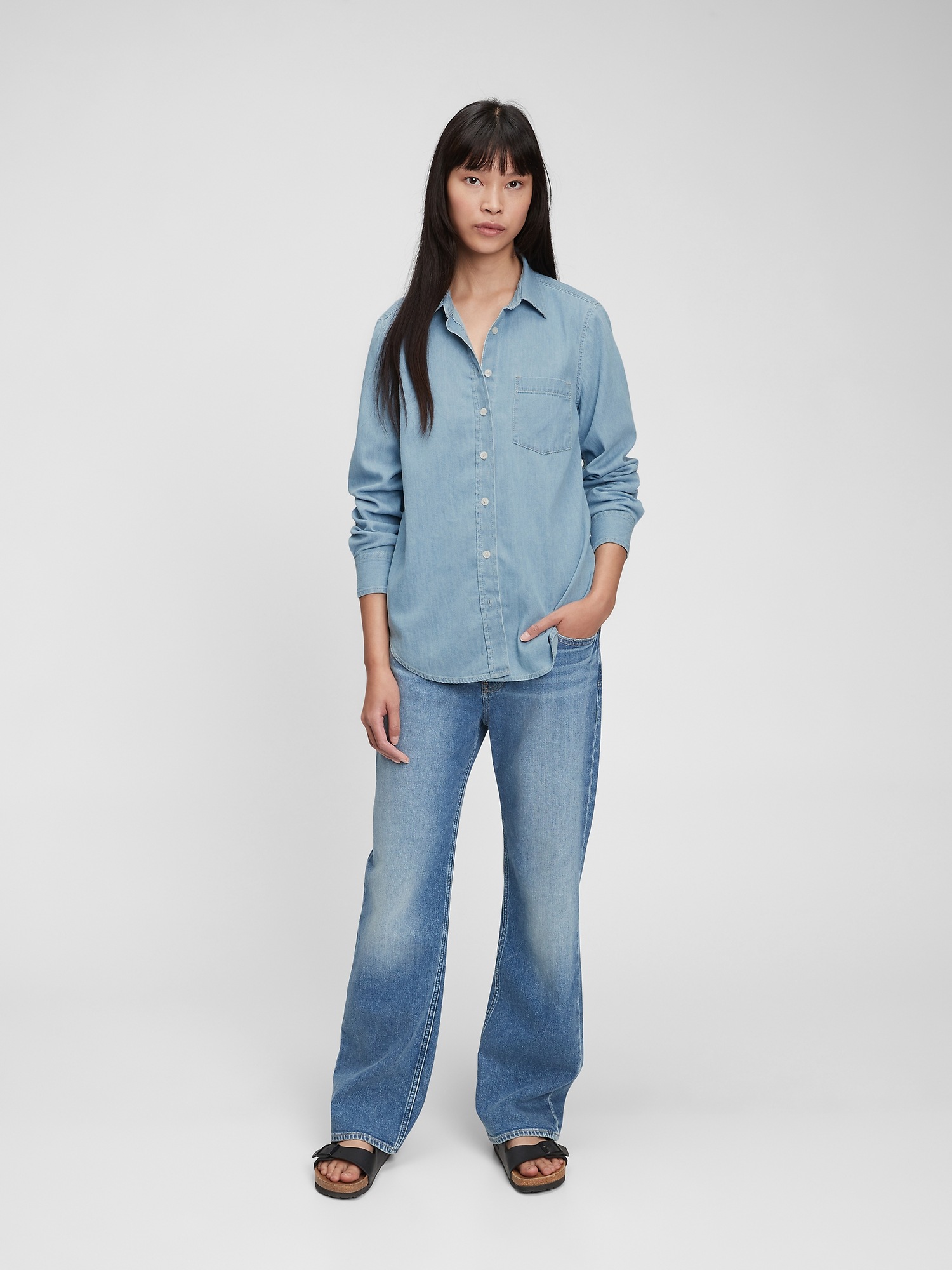 gap denim shirts & tops