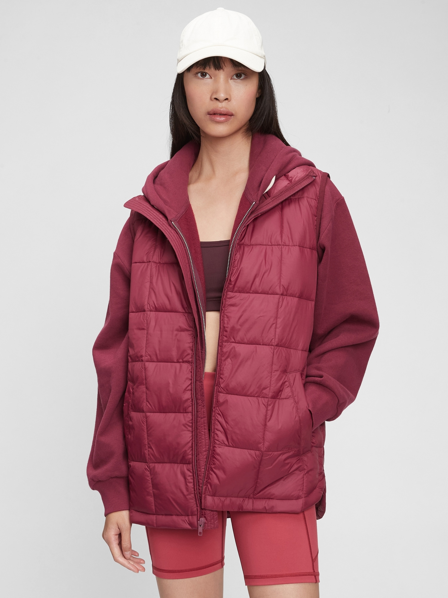 Recycled Nylon Relaxed Lightweight Puffer Vest