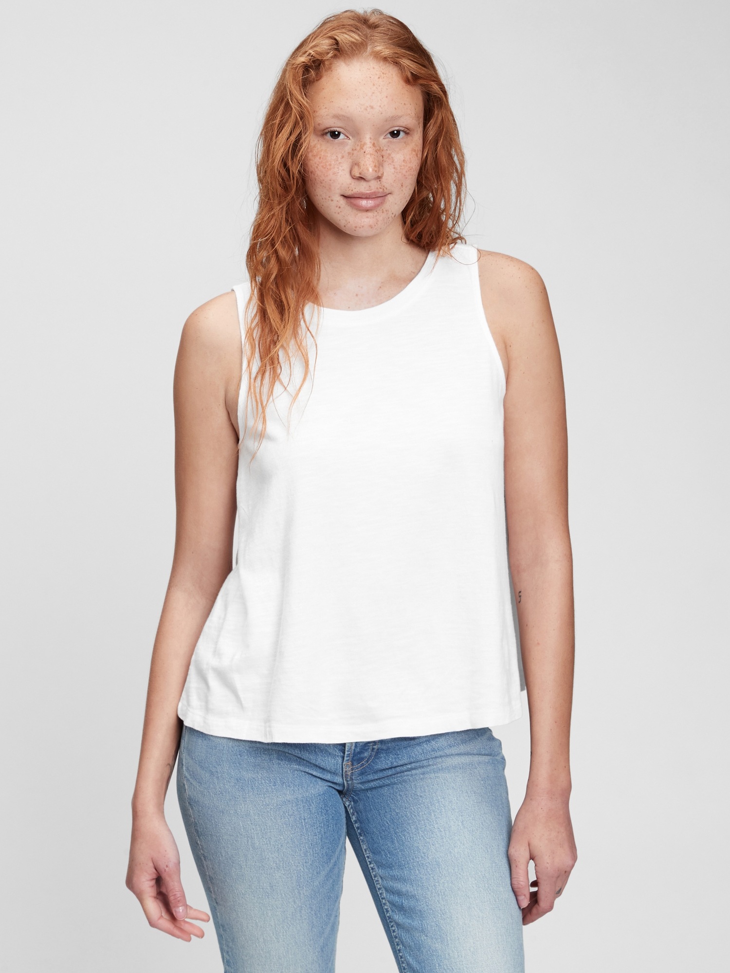 Relaxed Swing Tank, Heather Grey