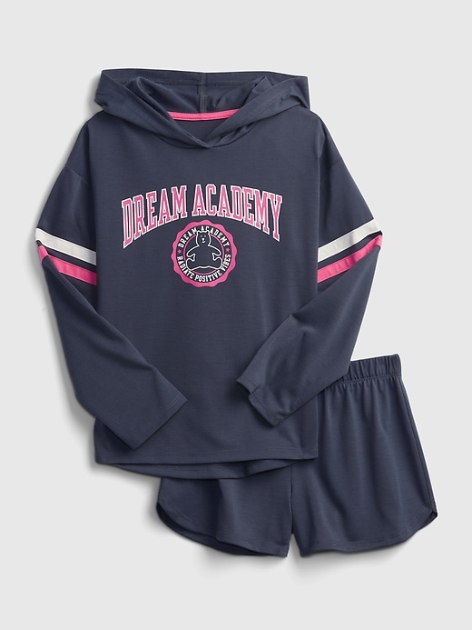 Image number 1 showing, Kids 100% Recycled Graphic Hoodie PJ Set