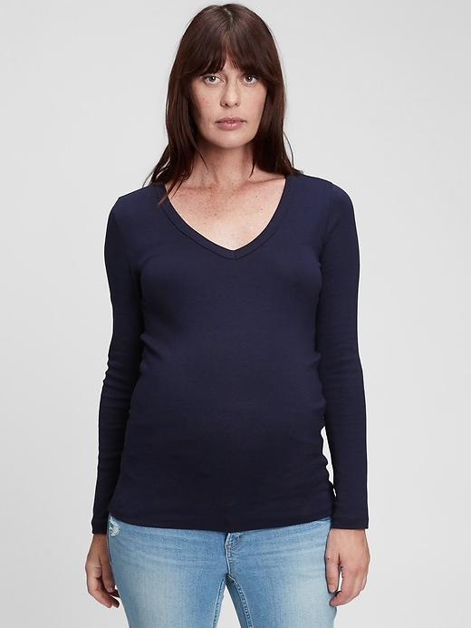 Image number 1 showing, Maternity Modern V-Neck T-Shirt