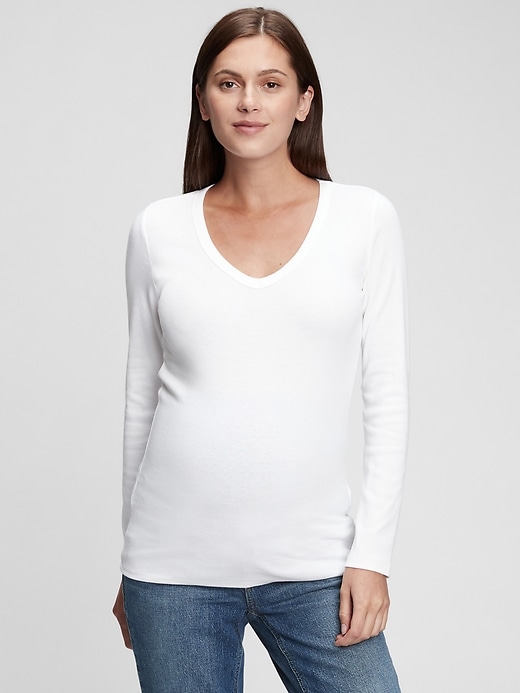 Image number 6 showing, Maternity Modern V-Neck T-Shirt