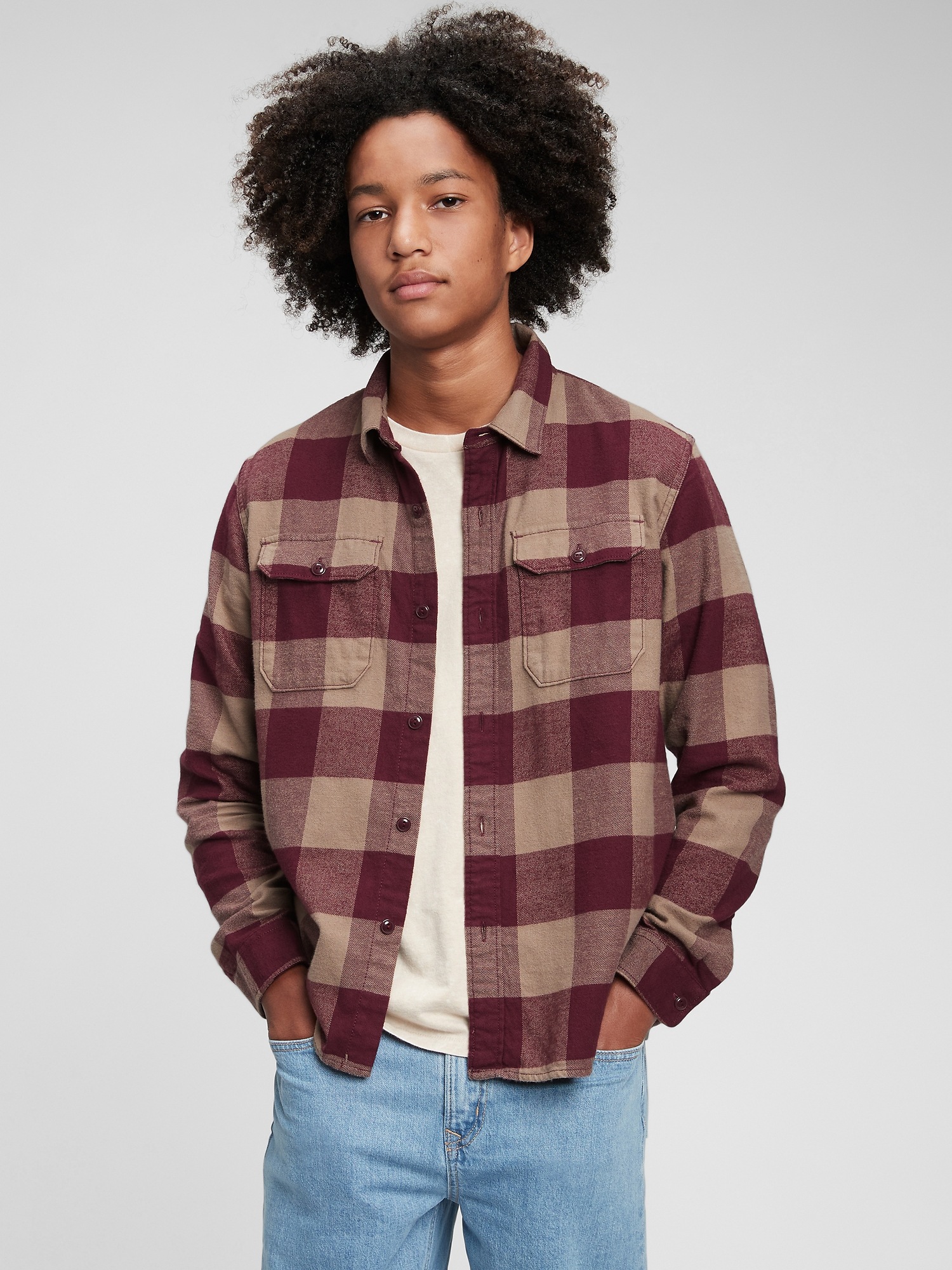 Teen 100% Organic Cotton Flannel Shirt