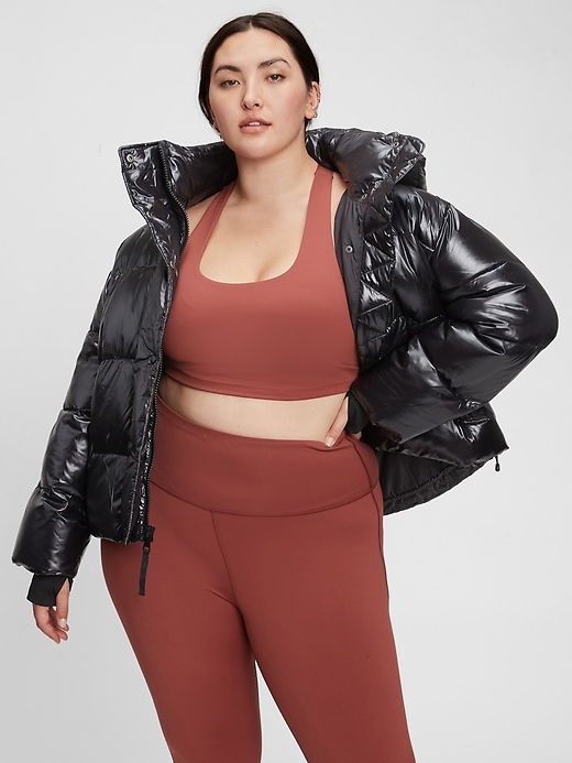 Ultra Crop Puffer Jacket in Black - Glue Store