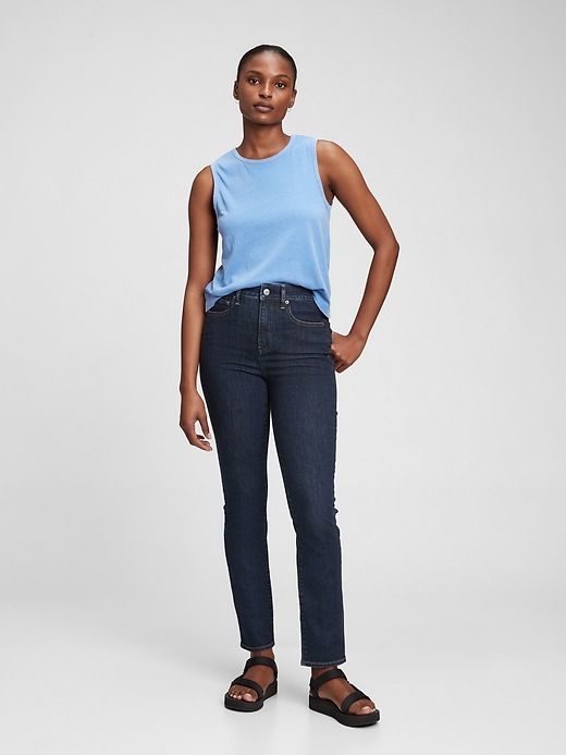 Gap High Rise Straight Leg Jeans with Washwell. 1