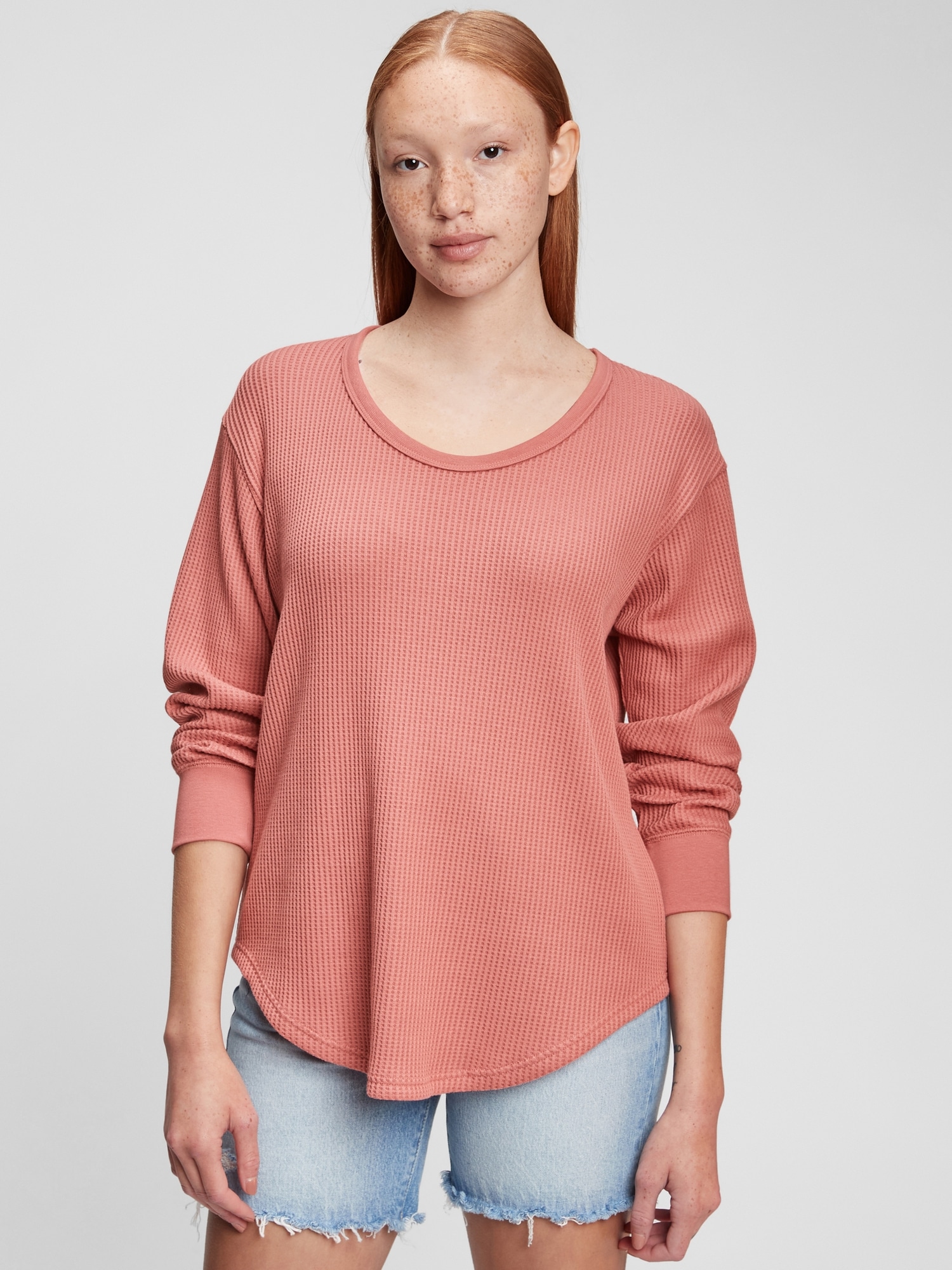 waffle knit shirt gap