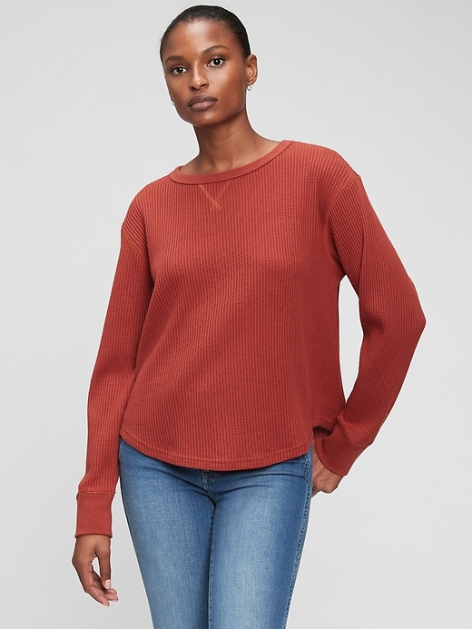 waffle knit shirt gap