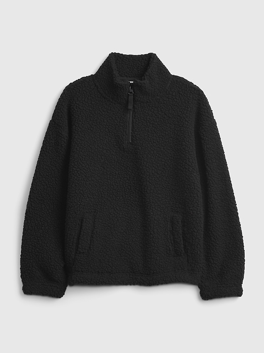 View large product image 1 of 1. Kids Sherpa Quarter-Zip Sweater