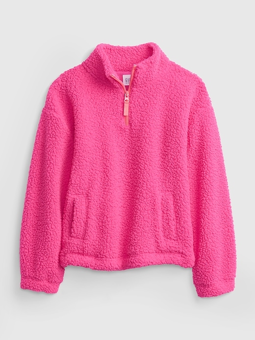 View large product image 1 of 1. Kids Sherpa Quarter-Zip Sweater