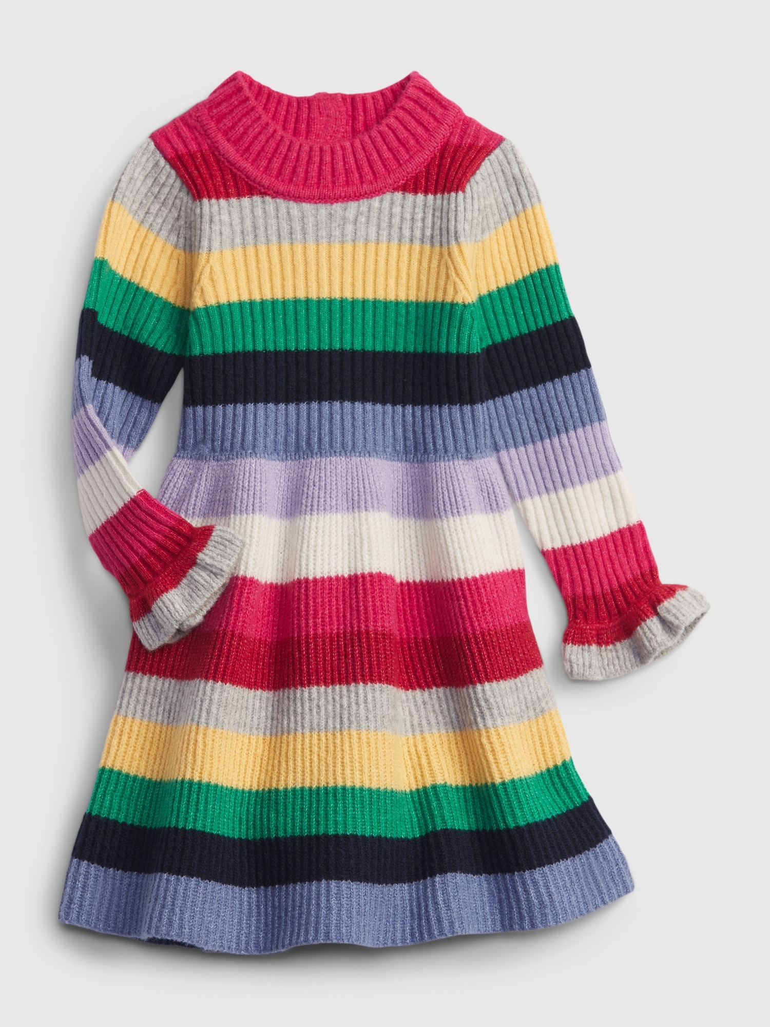 Baby Mockneck Rib Stripe Sweater Dress