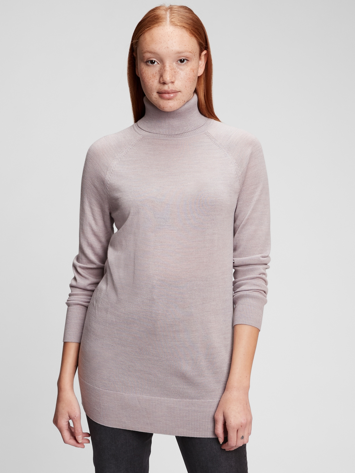 turtle neck tunic sweater